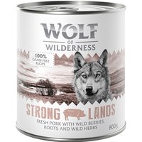 Wolf of Wilderness 12 x 800 g - Pack económico - Strong Lands, com porco
