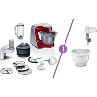 BOSCH Serie 4 Küchenmaschinenset 1000 W Rot, silber