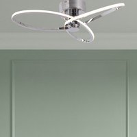 Reggie Polished Chrome LED Semi Flush Ceiling Light