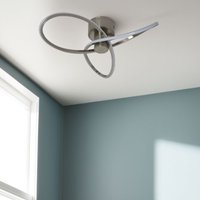 Reggie 3 Light LED Semi Flush Satin Nickel Ceiling Light
