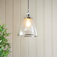 Brunswick Satin Nickel & Glass Easy Fit Pendant Shade