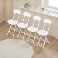 Living and Home 4Pcs Portable Foldable Dining Chairs in White