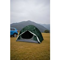 Living and Home Portable Camping Tent with Detachable Top Cover in Dark Green
