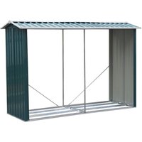 3x8 ft Premium Zinc Steel Log Storage Shed Outdoor Firewood Shelter w Sloping Roof & Ventilated Floor Weatherproof Anthracite