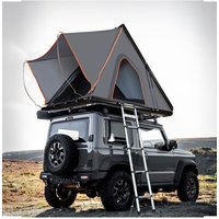 Living and Home Offroad Camping Car Waterproof Roof Top Tent w/ Retractable Ladder, Aluminum Camping Tent for 3-4 People on Self-drive Quick-opening