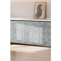 Living and Home 300x61cm Grey Self-Adhesive PVC Wallpaper with Marble Effect | Size: 300x61 cm