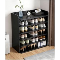 Living and Home 6-Tier Shoe Rack Organiser Shoe Cabinet Storage Stand Shelf 62cm W in Black