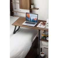Living and Home White Height Adjustable Mobile Table in Brown