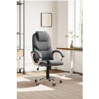 Living and Home Swivel Gaming Office Chair with Casters in Grey