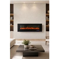 50inch Electric Fireplace Adjustable Flame with Remote in Black