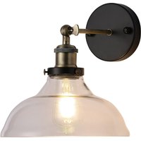 Clear Glass Shade Single Light Arm Sconce