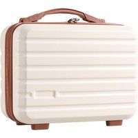 H&O Direct 14-Inch Beige Handheld Hard Shell Travel Suitcase Case