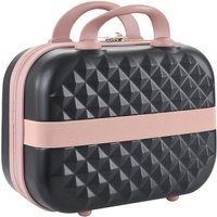 H&O Direct Lightweight Hard Shell Travel Cosmetic Case in Black