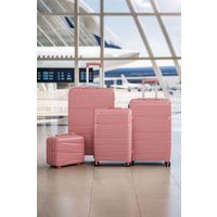 H&O Direct 4PCS Fashion Lockable Travel Suitcase Set in Rose Gold