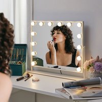 Touch Screen Control Tabletop Mirror in White
