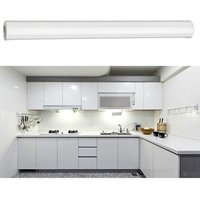 Living and Home 2x0.6m Glossy Self-Adhesive Plain White Wallpaper for Furniture Renovation