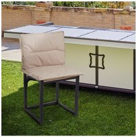 Living and Home Kermit Chair Cushion Outdoor Portable Chair Pad in Khaki | Size: Small