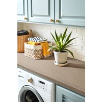 Living and Home 0.61x3m Self-Adhesive Waterproof Fire-Retardant PVC Fine Line Wood Print Wallpaper in Light Brown