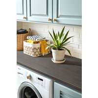 Living and Home Self-Adhesive Waterproof Fire-Retardant PVC Rustic Wood Effect Wallpaper in Dark Grey