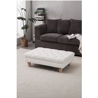 Living and Home Teddy Fleece Upholstered Footstool in White