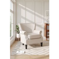 Channel Tufted Deep Cushion Armchair Nailhead Trim Accent