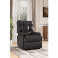 H&O Direct Luxury Faux Leather Recliner in Black