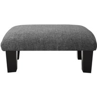 Living and Home Linen Rectangular Ottoman Footstool in Light Grey