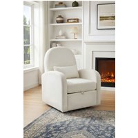 Living and Home Swivel Chenille Upholstered Single Sofa Armchair in Beige
