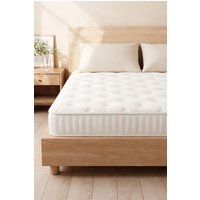 Living and Home Ergonomic Quilted Pocket Spring Mattress for Pressure Relief in White | Size: Single