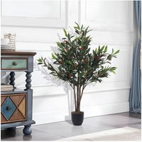 1.2m Artificial Olive Tree Lifelike Fabric Foliage Realistic Olives