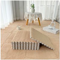 Living and Home 12Pcs Interlocking Plush EVA Floor Tiles DIY Mix & Match Colours for Stylish Look in Beige