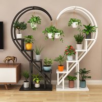 Living and Home Curved 6-Tier Plant Stand Bonsai Display Shelf Flower Rack Holder Shelf in Black