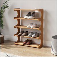 Living and Home 5/4/3 Tier Bamboo Shoe Rack in Light Oak | Size: Large