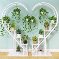 Living and Home Curved 6-Tier Plant Stand Bonsai Display Shelf Flower Rack Holder Shelf in White