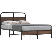 Berkfield Home Bed Frame without Mattress 120x200 cm Brown Oak Engineered Wood | Size: Small Double