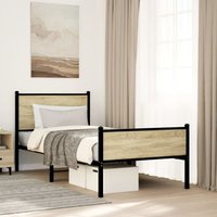 Berkfield Home Metal Bed Frame without Mattress Sonoma Oak 80x200 cm in Brown