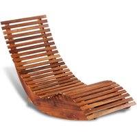 Berkfield Home Rocking Sun Lounger Acacia Wood in Brown