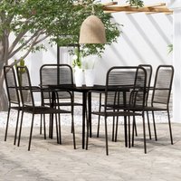 Berkfield Home 7 Piece Garden Dining Set Black