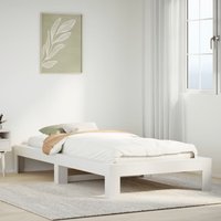 Berkfield Home Bed Frame without Mattress White 90x190 cm Single Solid Wood Pine