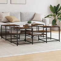 Berkfield Home Coffee Table Smoked Oak 121x121x40 cm Engineered Wood in Brown | Size: 121 x 121 x 40 cm