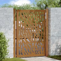 Berkfield Home Garden Gate 105x130 cm Weathering Steel Trace Design in Brown