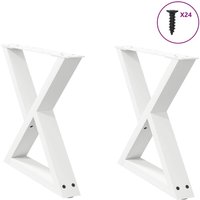Berkfield Home Coffee Table Legs 2 pcs White 60x(42-43.3) cm Steel