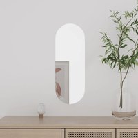 Berkfield Home Wall Mirror 15x40 cm Glass Oval in Silver