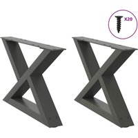 Berkfield Home Coffee Table Legs 2 pcs Anthracite 50x(30-31.3) cm Steel
