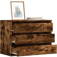 Berkfield Home Corner Chest of Drawers Smoked Oak 80x41x58 cm Engineered Wood in Brown | Size: 80 x 41 x 58 cm