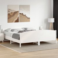 Berkfield Home Bed Frame without Mattress White 180x200 cm Super King Solid Wood Pine