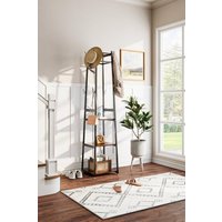 H&O Direct 4 Tiers Industrial Style Clothing Hat Rack in Brown