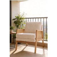 H&O Direct Modern Upholstered Accent Armchair in White