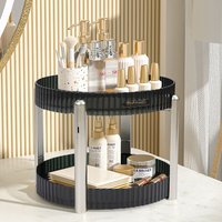 Living and Home Round Rotating Plastic Storage Organizer for Spices Makeup in Green