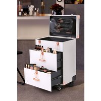 Living and Home 3 in 1 Professional Cosmetic Trolley Case Makeup Box Nail Luggage Storage Organizer, Professional Dresser Makeup Case Beautician